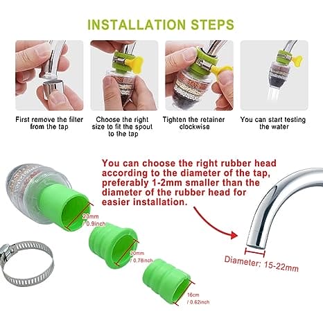 6-Layer Faucet Filter with Splash Fan & Clip – Kitchen Sink Shower Attachment