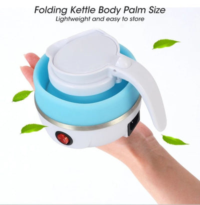 Foldable Portable Electric Kettle 600ml – Fast Boiling Silicone Travel Tea & Water Heater (Random Color)