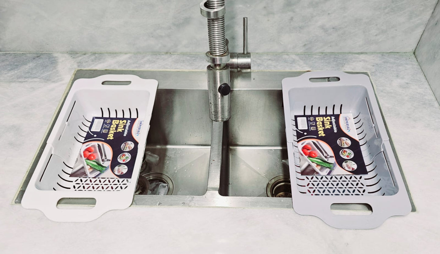 Plastic Kitchen Dish Drainer & Drying Rack – Sink Basket for Utensils, Fruits & Vegetables