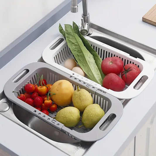 Plastic Kitchen Dish Drainer & Drying Rack – Sink Basket for Utensils, Fruits & Vegetables