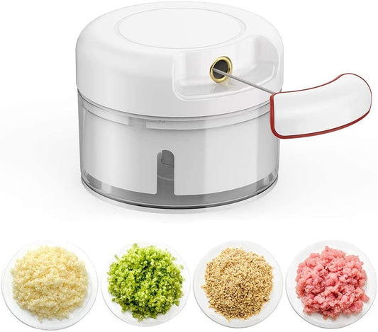 Hand-Powered Mini Food Chopper & Meat Grinder – Multi-Purpose Manual Mincer, Blender & Mixer for Fruits, Vegetables, Nuts & Meat