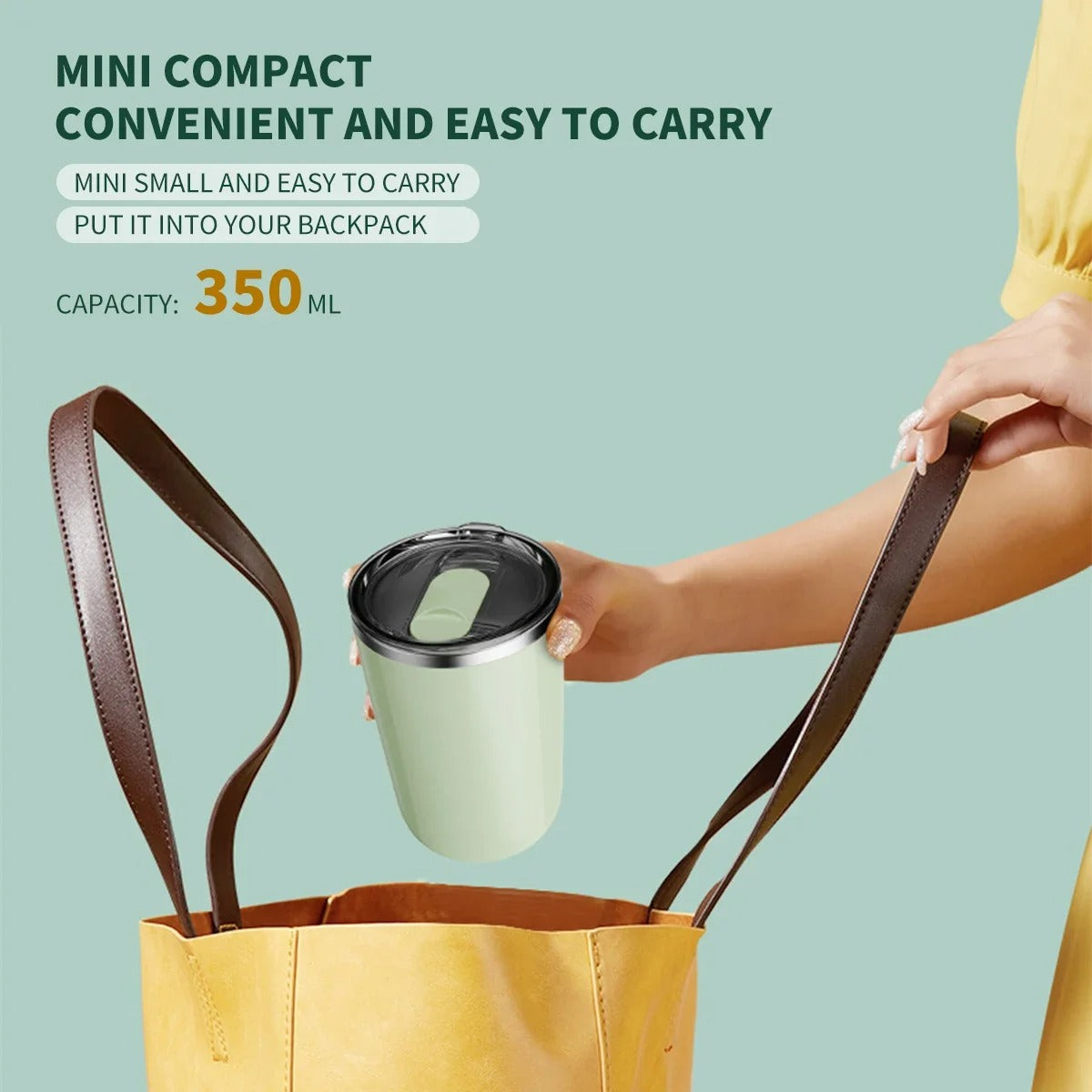 Automatic Self Stirring Mug 350ml – Stainless Steel Magnetic Coffee &amp; Milk Mixing Cup