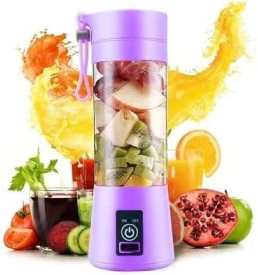 Rechargeable Portable Mini Juicer Blender – 6-Blade USB Juicing Cup (380ml) | Travel & Outdoor Use [Random Color]