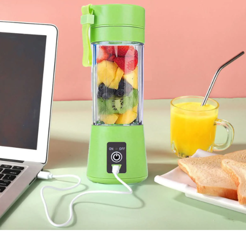 Rechargeable Portable Mini Juicer Blender – 6-Blade USB Juicing Cup (380ml) | Travel & Outdoor Use [Random Color]