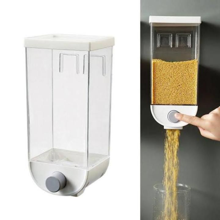 1500ml 3 Wall-Mounted Grain & Rice Dispenser - Space Saving Kitchen Organizer