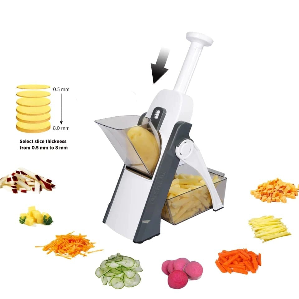 Mandoline Slicer – Adjustable & Safe Vegetable Cutter | Multi-Purpose Manual Chopper & Grater (Random Color)