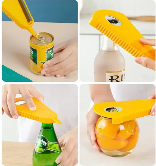 Multi-Function Bottle &amp; Jar Opener | Twist Grip Lid Opener Kitchen Tool | Easy-Grip Design