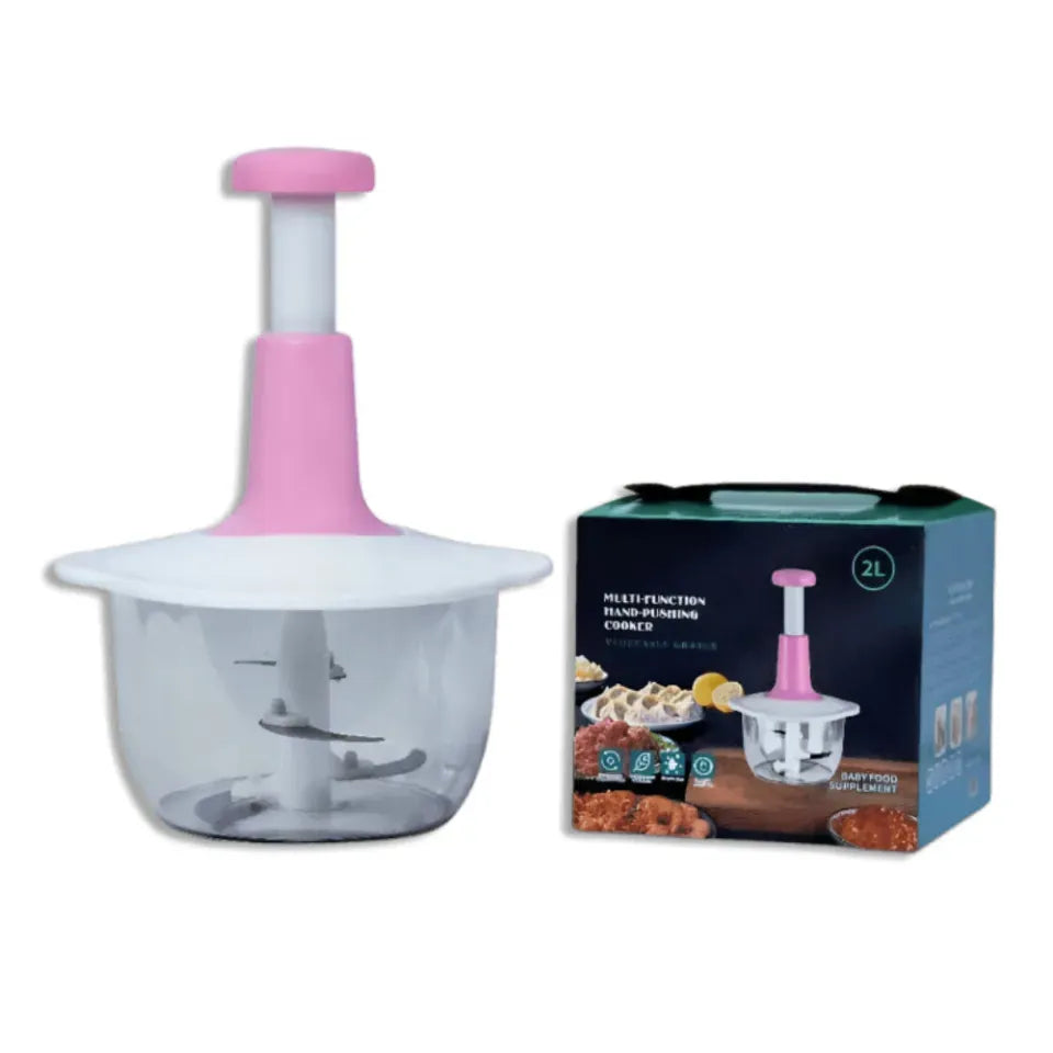 2L Multi-Function Hand-Push Food Chopper
