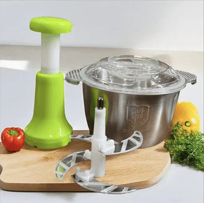 2L Stainless Steel - Push Food Chopper Multi-Purpose Cutter Manual