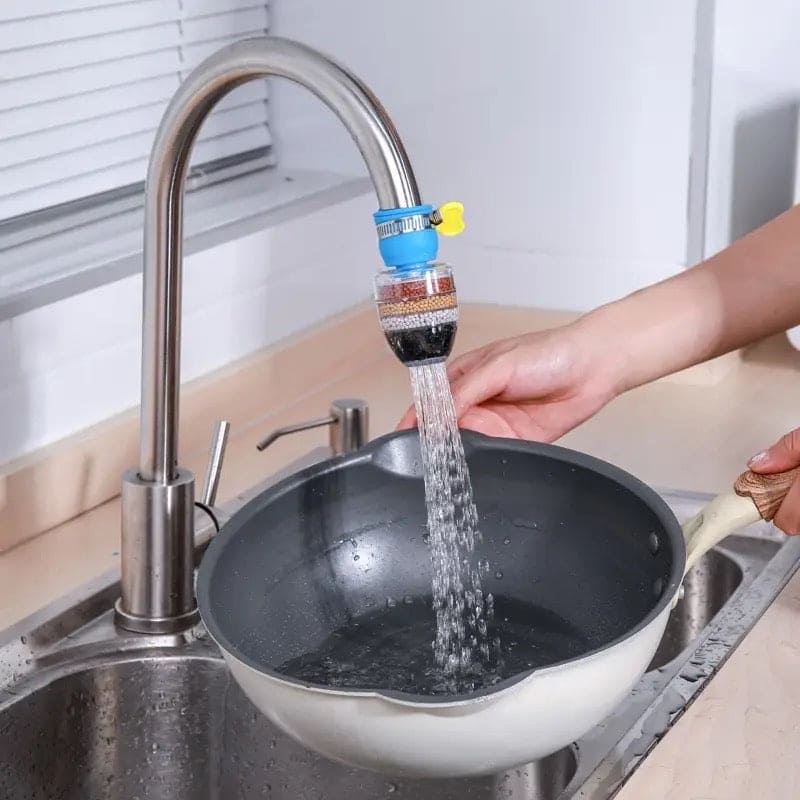6-Layer Faucet Filter with Splash Fan &amp; Clip – Kitchen Sink Shower Attachment