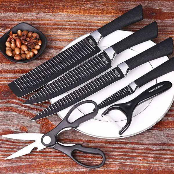 6-Piece Professional Non-Stick Kitchen Knife Set – High Carbon Super Sharp Blades