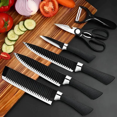 6-Piece Professional Non-Stick Kitchen Knife Set – High Carbon Super Sharp Blades