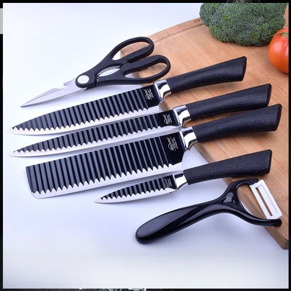 6-Piece Professional Non-Stick Kitchen Knife Set – High Carbon Super Sharp Blades
