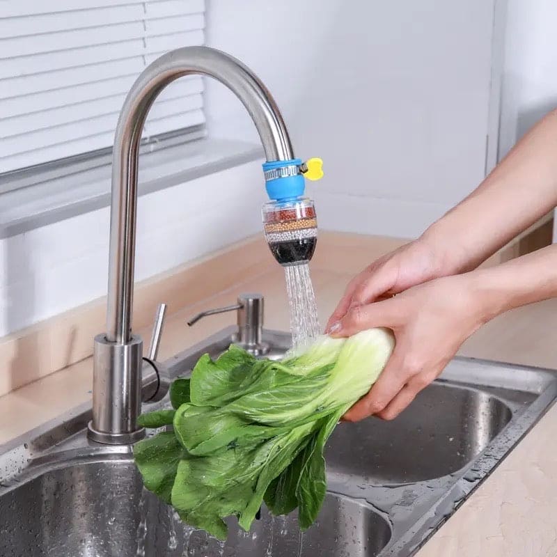 6-Layer Faucet Filter with Splash Fan &amp; Clip – Kitchen Sink Shower Attachment