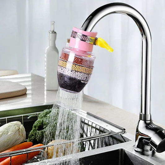 6-Layer Faucet Filter with Splash Fan &amp; Clip – Kitchen Sink Shower Attachment