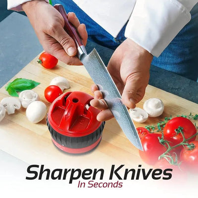 Professional 2-Stage Kitchen Knife Sharpener | Tungsten Carbide Blades | Non-Slip Suction Cup Base
