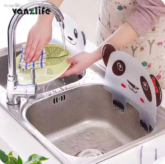 Panda Sink Water Splash Guard | Kitchen Faucet Splash-Proof Silicone Sink Guard